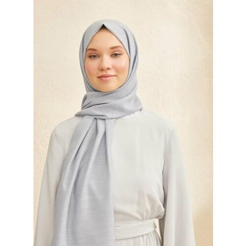 Salland Elena Silver Gray Color Shawl Trend Fashion Womens Hijab Scarf Shawl Scarf Comfortable Use in All Seasons Wraps Easy to Shape Flexible Anti-Wrinkle Quality Silk Fabric Hijab Clothing Accessory Shawls ELEGG-001