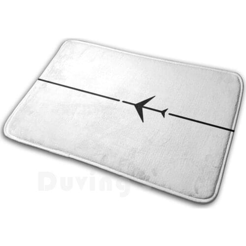 I’m Leaving On A Jet Plane - Minimalist Line Art Carpet Mat Rug Cushion Soft Non - Slip Jet Plane Jet Plane Minimalistic