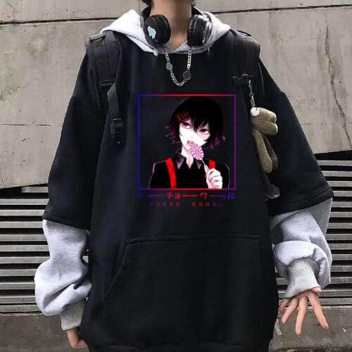 Japanese Anime Tokyo Ghoul Hoodies Funny Long Sleeve Sweatshirt Pullover Couple Clothes