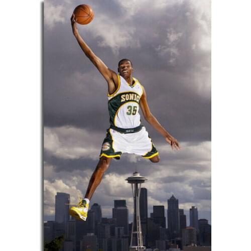 Youge Rookie Kevin Durant Basketball MVP Super Star Silk Fabric Wall Poster Art Decor Sticker Bright