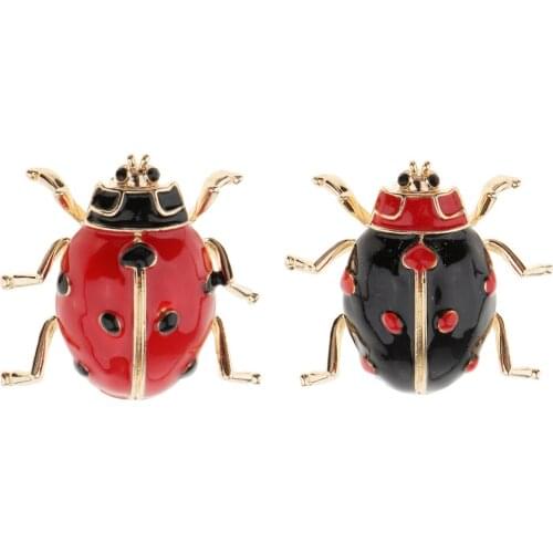 Gold Tone Enamel Ladybug Ladybird Beetle Insect Series Brooch Pin Fashion Jewelry for Women Lady Girls Kids Adult Corsage