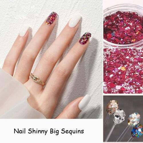 1g/Jar Nail Iridescence Sequins,24 Colors Hexagonal Flake Spangle Polish Manicure Decor Accessories for DIY Makeup Face Body#PT4