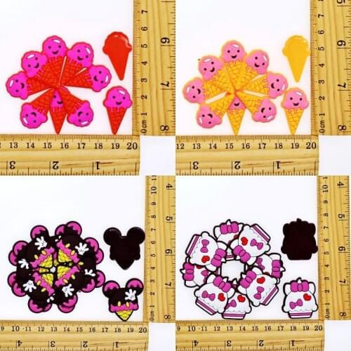 10PCS Cute Icecream Cupcake Flatback Decoration Fit Bracelets/Clog/Phone Case/Hair Accessory Charms Kids Girls DIY Craft Gift