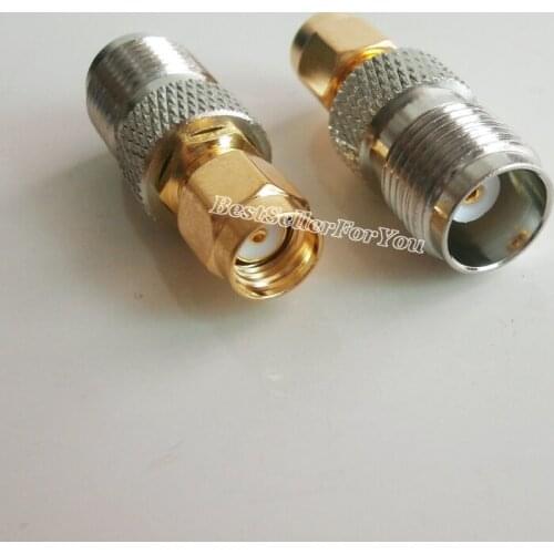 10Pcs TNC Female Jack To RP SMA RPSMA RPSMA Male RPSMA Plug Center RF Coaxial Adapter Connector F/F Golden