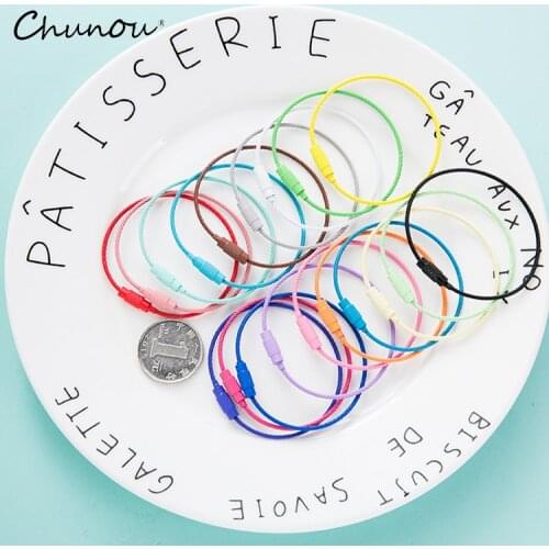 20PCS/Lot Stainless Steel Wire Keychain Cable Rope Key Holder Keyring 20 Colors Key Chain Rings Women Men Jewelry Wholesale