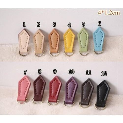 5pcs/lot Zipper Pull rhombic/cow split leather Zipper Puller/Zip Fastener/Zip slider/Zip replacement bags garment free shipping