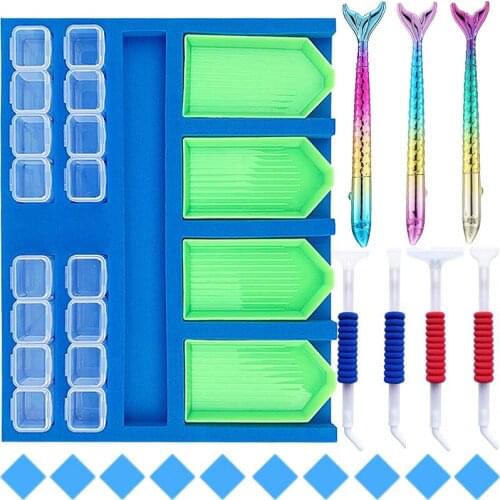 Diamond Painting Drill Tray Organizer Holder Wax Point drill pen storage box Tool Kits For 5D Painting with Diamonds Accessories