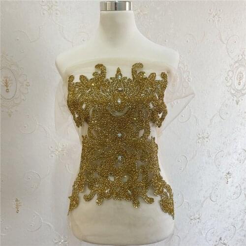 New design Gold rhinestone Motif Hot Fix Rhinestones Embellishment Iron on DIY Patches Sewing Supplies craft Nigeria craft