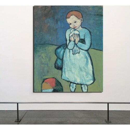 Child With A Dove Pablo Picasso Canvas Painting Prints Living Room Home Decoration Modern Wall Art Oil Painting Posters Pictures