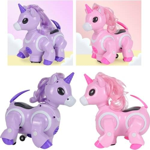 Electric Light Music Cartoon Horse Unicorn Toy For Kids Toddlers