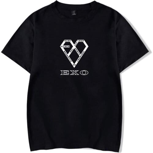 EXO new Kpop T Shirt Short Sleeve Popular streetwear letters print Hip Hop TShirt Tops Summer Fashion loose tees Women Clothes