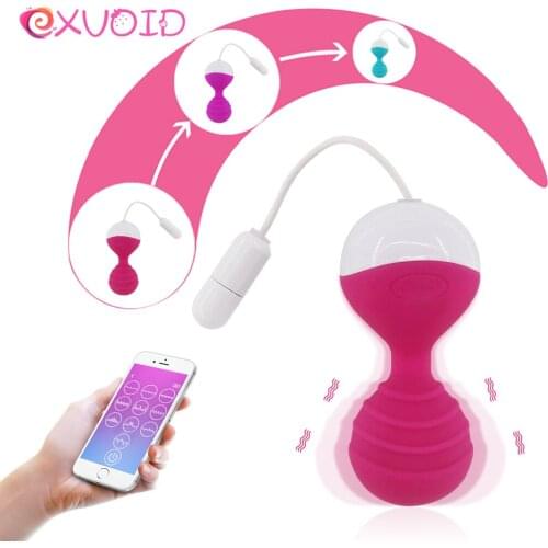 EXVOID G-Spot Massager Vaginal Tight Exercise 10 Speeds APP Control Viginal Balls Sex Toys for Women Kegel Ball Vibrator