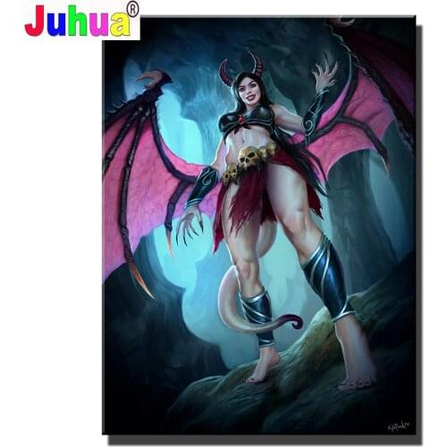 Photo Custom diy diamond embroidery Fantasy art,Bat vampire Girl diamond painting full square round drill diamond mosaic art