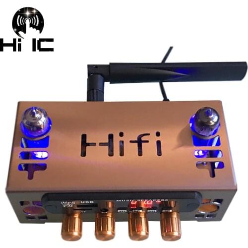 HiFi Bluetooth 5.0 6A2 Valve Tube Preamp DTS AC3 WAV APE FLAC Decoder Support U Disk FM TF Preamplifier AMP