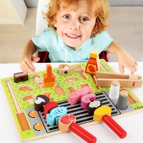 Simulation Kitchen Toys Kids Wooden Pretend Play House Cut Vegetables Fish Cooking Kitchen Toys Children Educational Toy Gifts