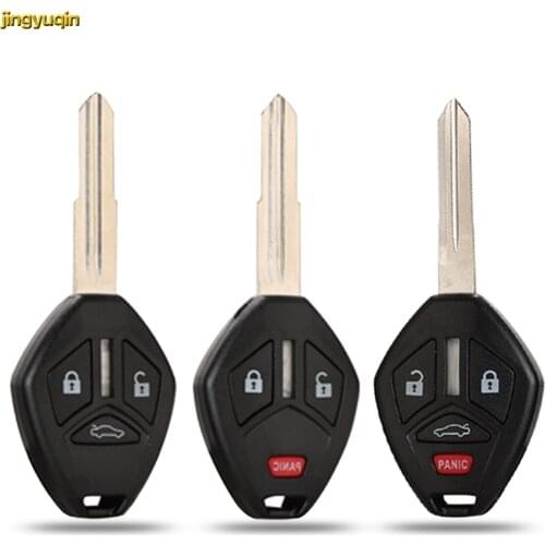 Jingyuqin 10pcs Flip Remote Car Key Fob Shell For Mitsubishi Lancer Outlander Endeavor Galant MIT11R Blade 3 /4 Buttons Styling