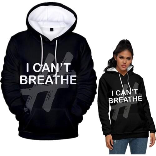 I Can't Breathe Hoodies Sweatshirts Women Cosplay Costume Men 3D Pint Hooded Sweater Coat Pullover Girls Tracksuit Clothing