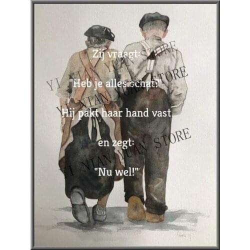 New Old couple Embroidery Pattern diamond 5D DIY paintings 3D Cross stitch kits mosaic painting wall sticker room art decor