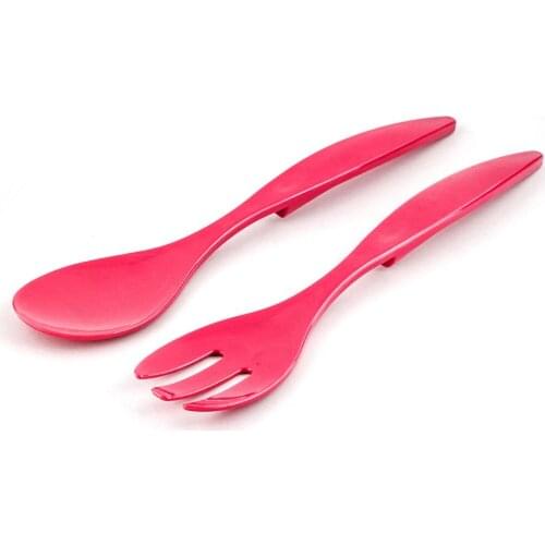2'Li Fuchsia Fork Spoon Set