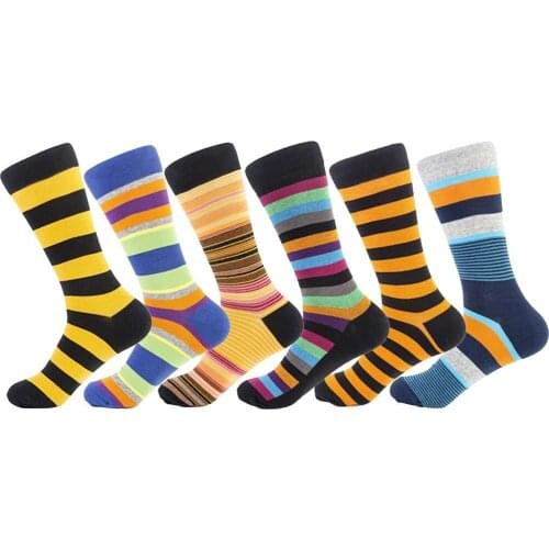 Peonfly Colorful Classic Striped Men New 2020 Autumn Winter Happy Socks for Business Harajuku Combed Cotton Sokken