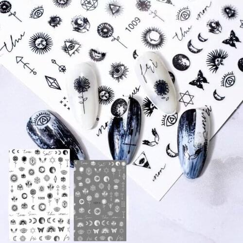 Newest MG10325-03 Sun moon stars 3d nail art sticker nail decal stamping export japan designs rhinestones