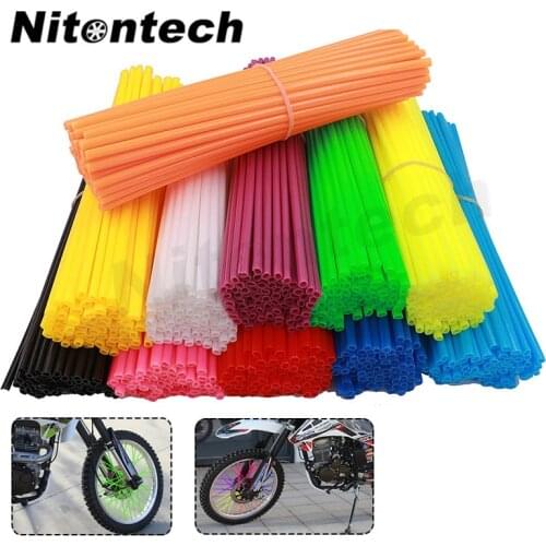 72pcs Motorcycle Wheel Rim Spoke Skin Covers Wrap Tube Decor Protector Universal for Kawasaki KLX250 KLX110 Yamaha WR250R XT250