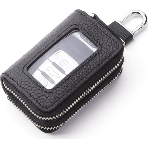 Limited edition Double-layer Zipper Car Key Case Genuine Leather Multi-function Car Leather Key Case No Box New
