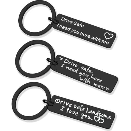 Couple Car Keychain Cute Men Women Keychains Stainless Steel Pendant Key Accessories Love Key Ring Custom Drive Safe Key Chain