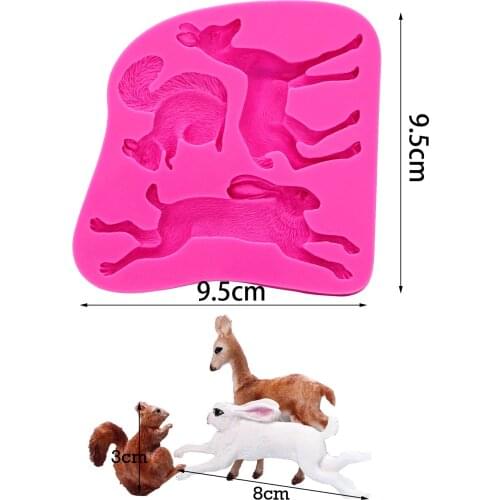 Food grade 3D fondant cake silicone mold rabbit shaped for polymer clay chocolate pastry candy making decoration tools F1223
