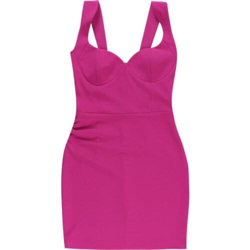 Womens Sleeveless Dress, Wide Shoulder Strap Solid Color Bodycon Tight Fitting One Piece Garment for Female