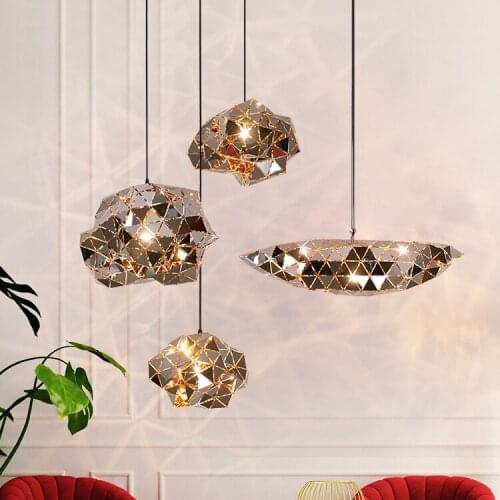 Postmodern stainless steel phantom sparks ball pendant lights creative irregular bar restaurant cafe Shop home deco pendant lamp