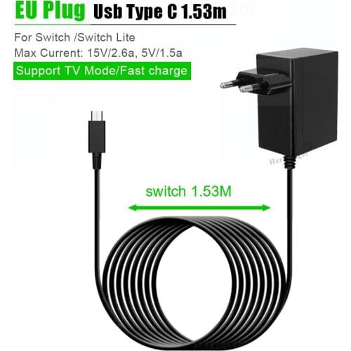 Wall Charger for Nintendo Switch NS Charger Support TV Dock 15V 2.6A AC Power Adapter UK US Plug Fast Charging Travel Chargers