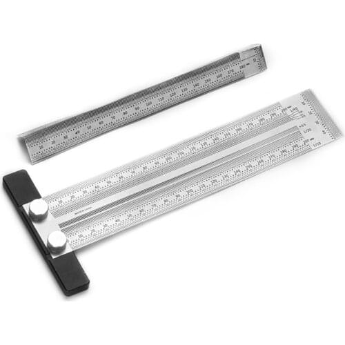 High-precision Scale Ruler T-type Hole Ruler Woodworking Scribing Mark Line Gauge Carpenter Measuring Tool