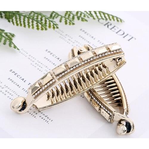 Banana Hair Clips for Women Girls Shinny Elegant Gold Ponytail Barrettes Hairpins Ladies Hair Accessories Pinzas Para El Pelo