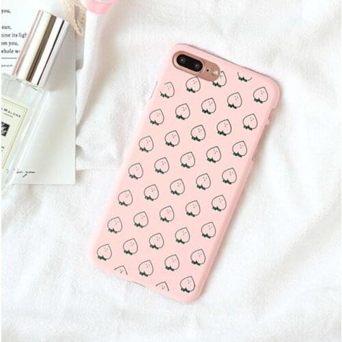 Pink Phone Case For iPhone 7 Plus High Quality Cute Many Peaches Hard PC Cover Cases For iPhone 6 6s 7 8 Plus Shell Coque Fundas