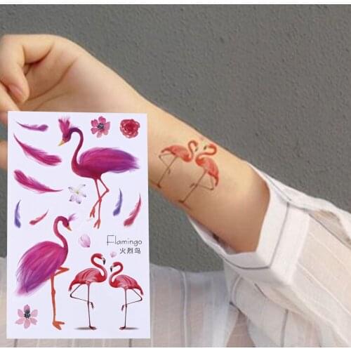 1pcs Cool Waterproof Temporary Flamingos Tatto Stickers Arm Tattoo Stickers Shoulder Decoration Pattern FireTotem Tattoo Sticker