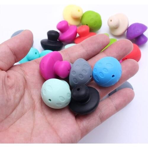 MHS.SUN BPA free mushroom silicone beads loose baby teething jewelry/toy accessories cute infant chewing bead 10 pcs SL0029