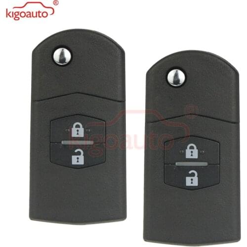 Kigoauto 2pcs 2 Button for Mazda 3 5 6 2005 2006 2007 2008 2009 2010 Folding Shell Case Replacement