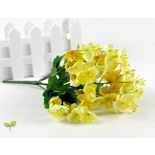 5 Bundle Artificial Silk Orchid Flowers Buds Leaf Leaves For Home Wedding Office Hotel Decoration 60 Heads 1 Bouquet