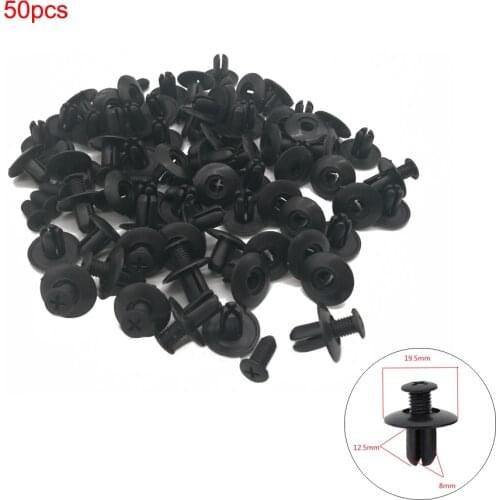 50pcs 8mm Car Fastener Clip Door Trim Panel Retainer Pin Rivet Plastic Universal Parts