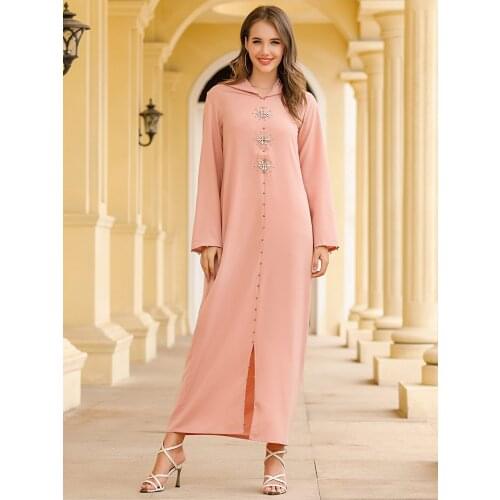 Abaya Dubai Luxury Kaftan Muslim Hooded Dress Women Moroccan Caftan Lady Islamic Clothing Jelaba 2021 Eid Mubarak Djellaba Femme