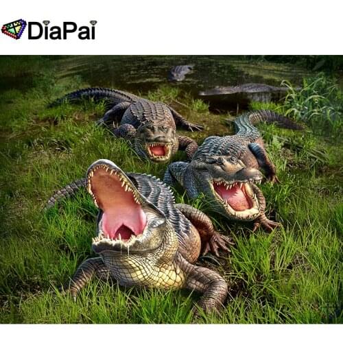 DIAPAI 100% Full Square/Round Drill 5D DIY Diamond Painting "Animal alligator" Diamond Embroidery Cross Stitch 3D Decor A18832