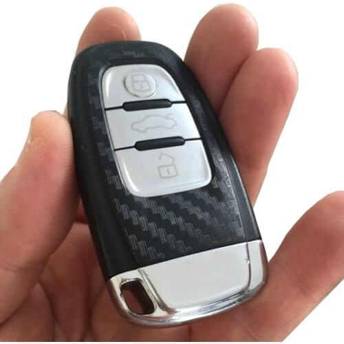 Car-styling DIY Carbon Fiber Key Sticker for AUDI A4 A6 Rs4 A5 A7 A8 S5 RS5 8T A4L A8L Q5 Car Key Sticker Refitting Accessories