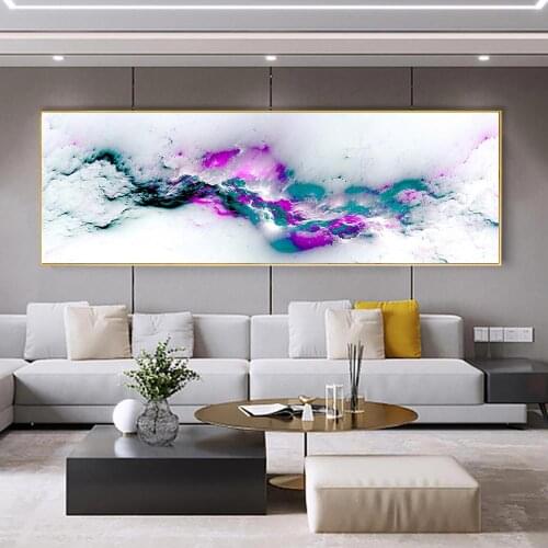 Large Blue Purple Cloud Abstract Painting Wall Picture For Living Room Canvas Paintings Poster Print Art No Frame
