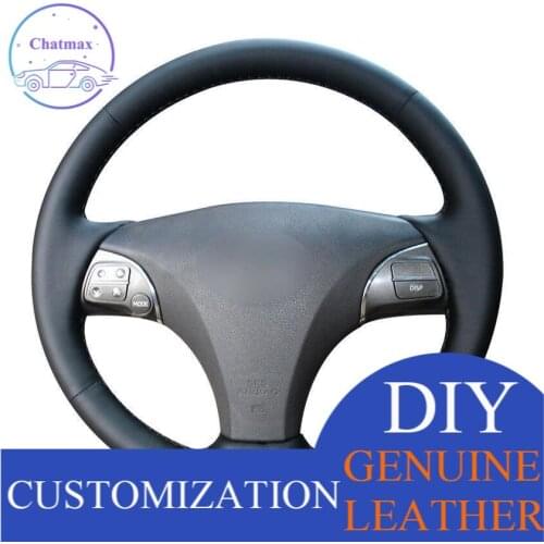 For Lexus ES240 ES25 hand-sewn steering wheel cover black artificial leather anti-slip all season