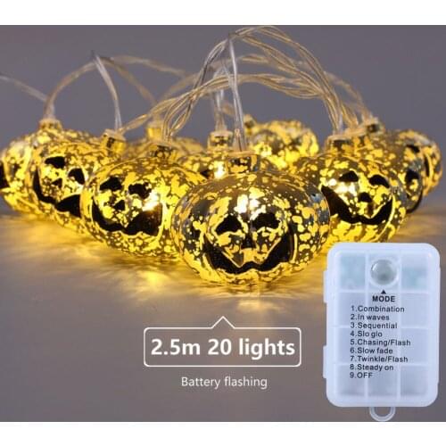 Halloween Decoration LED String Lights Lantern Home outdoor Party Garland Light Pumpkin Ghost Banner
