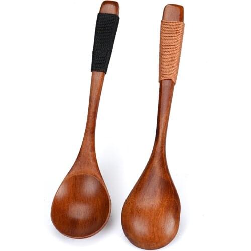 Wooden Spoon Bamboo Kitchen Utensil Tool Soup Teaspoon Catering Spoon Portable Tableware Kitchen Accessories Cooking Tools