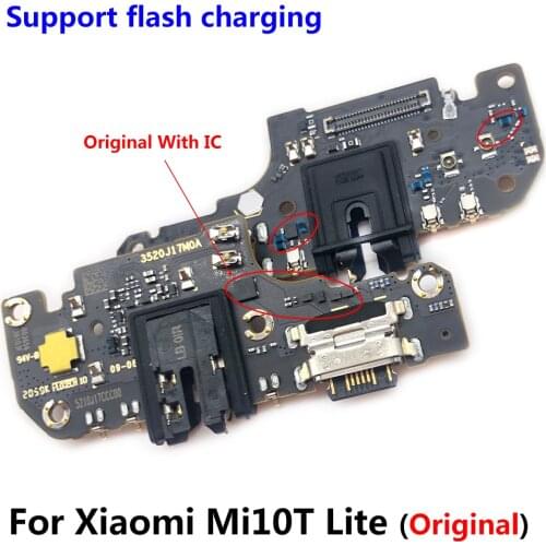 For Xiaomi Mi 10T Lite Original New USB Charger Charging Connector Port Board Flex Cable With Microphone For Xiaomi Mi 10T Lite