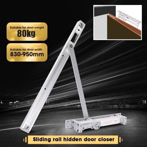 Hydraulic Automatic Door Closer Security System Adjustable Closing/Latching Speed Aluminium for doors 80 KG door Closers