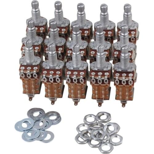 Chrome 18mm Shaft A500k Push Pull Guitar Control Pot Potentiometer Set of 60